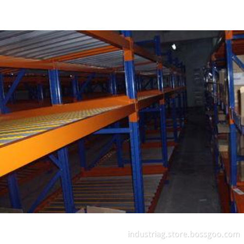 Blue / orange pallet flow racking , high density industrial